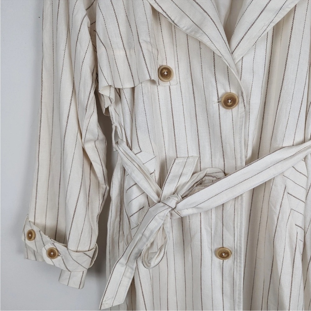 We The Free / Free People Melia Mac Linen Blend Contemporary & cool Trench Coat - Picture 6 of 9